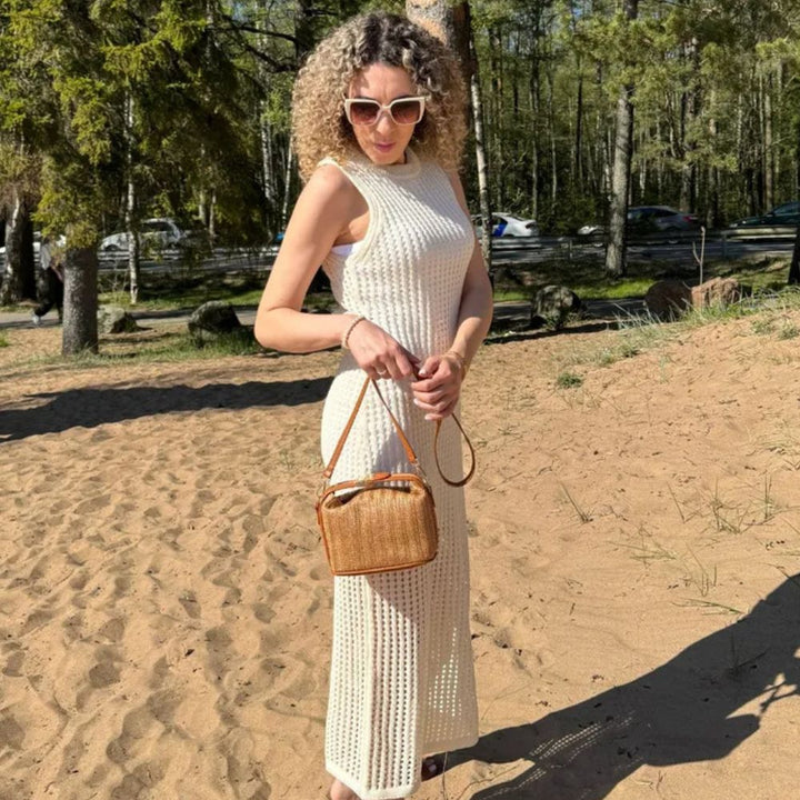 Panier Femme en Paille Tressée — Wendy | Sac Plage Bohème