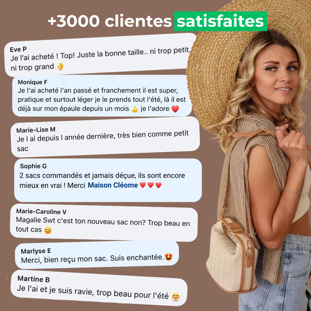 Panier Femme en Paille Tressée — Wendy | Sac Plage Bohème