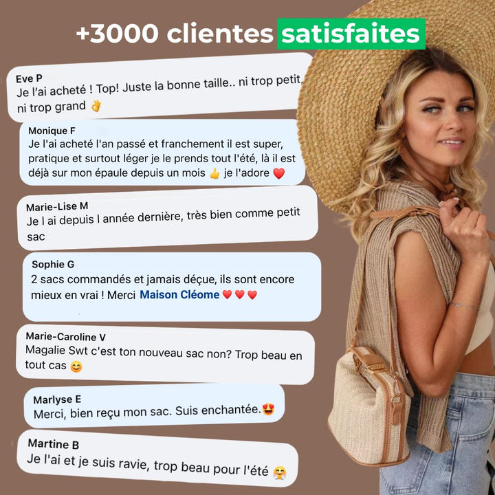 Panier Femme en Paille Tressée — Wendy | Sac Plage Bohème