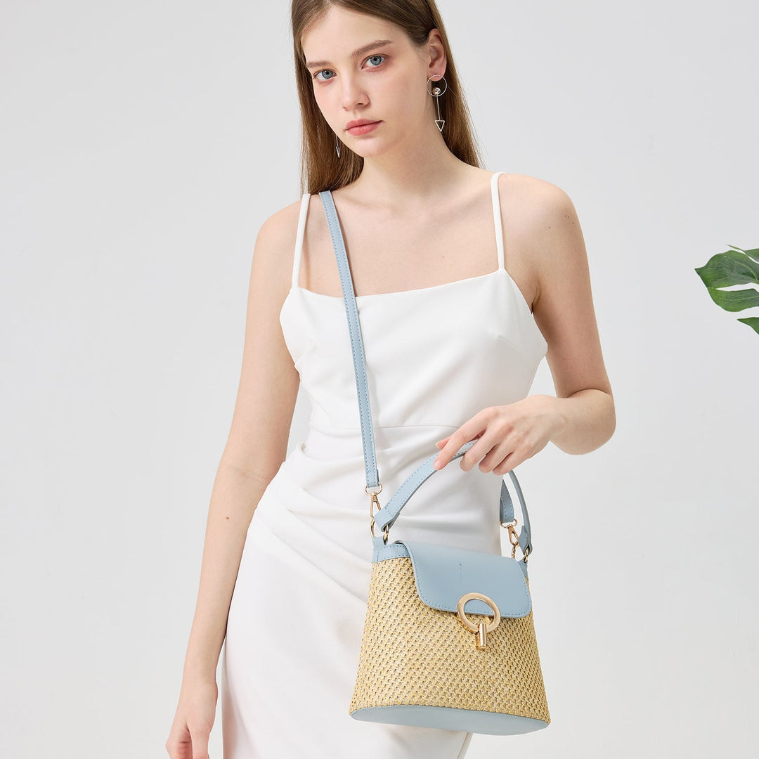 Sac Seau Femme en Paille Tressée — Théa | Été Bohème