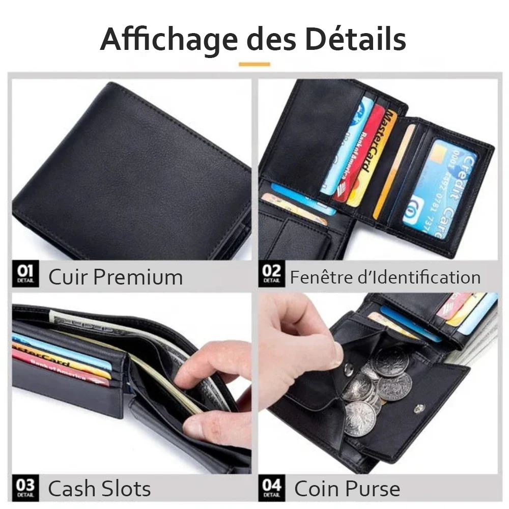 Portefeuille Homme en Cuir Slim RFID — Atlas | Sécurité & Élégance
