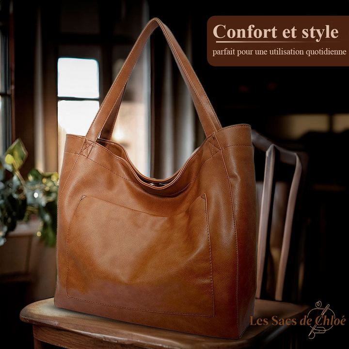 Sac à Épaule Femme en Cuir Vintage — Aurora | Charme Étoilé