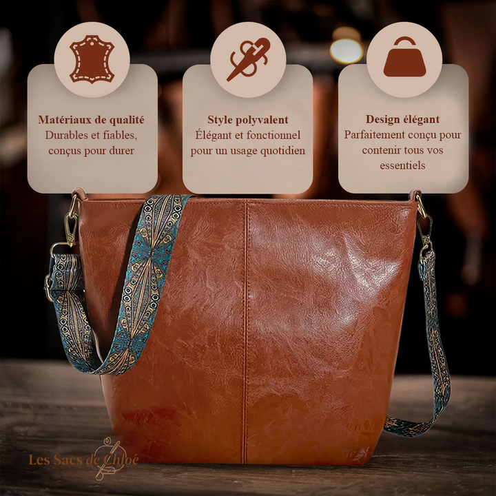 Sac Bandoulière Femme en Cuir Vintage — Chelsey | Charme Rétro