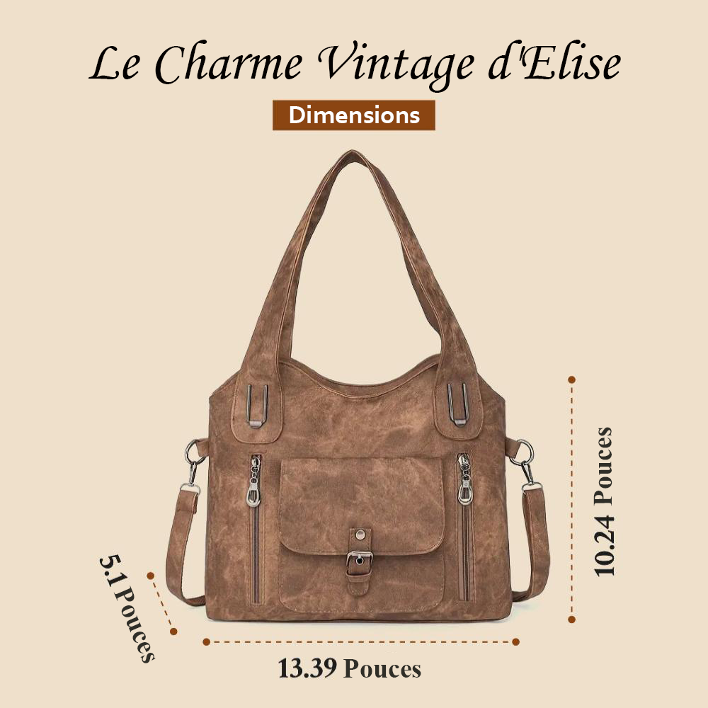 Sac à Épaule Femme en Cuir Vintage — Elise | Charme Rétro