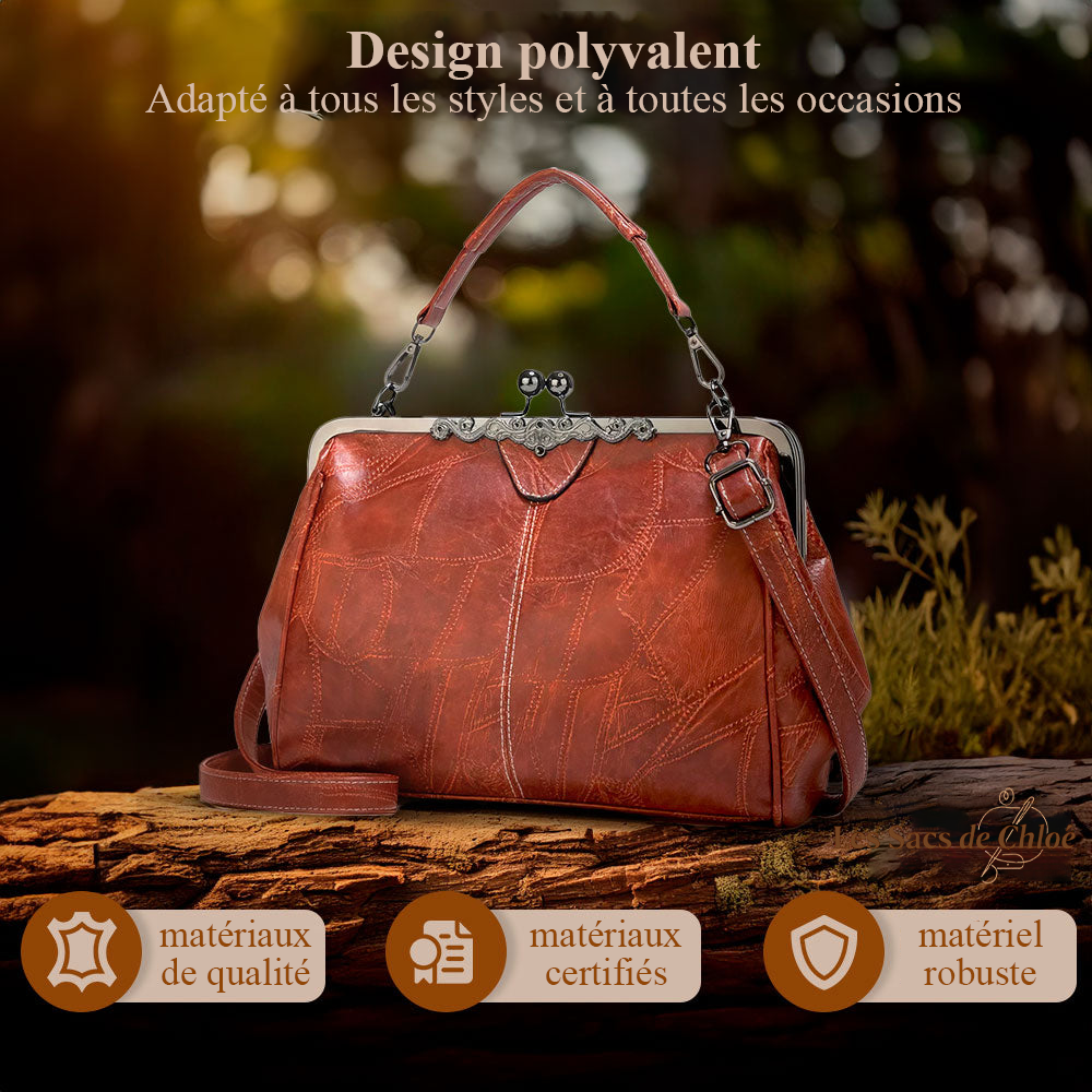 Sac à Épaule Femme en Cuir Vintage — Johanna | Charme Classique