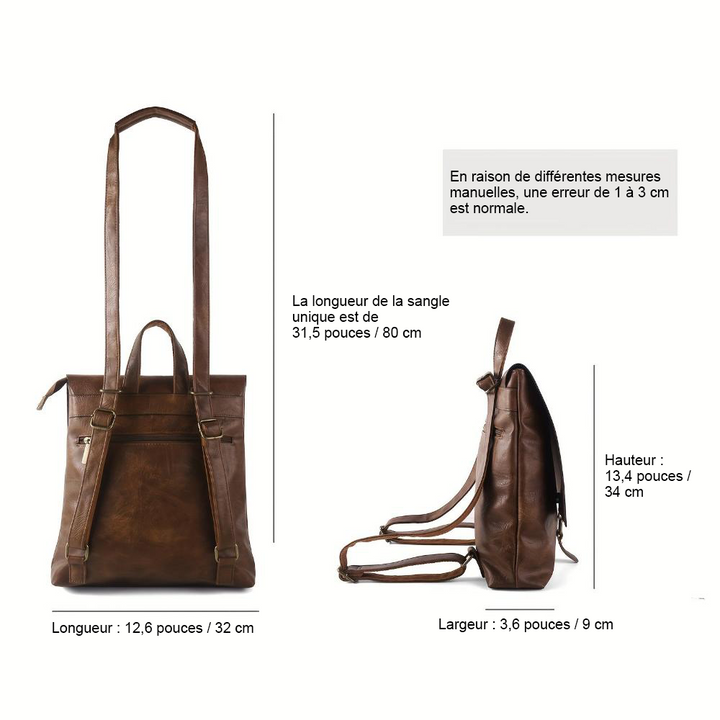 Sac à Dos Femme en Cuir Rétro Multifonctionnel — Harper | Polyvalence