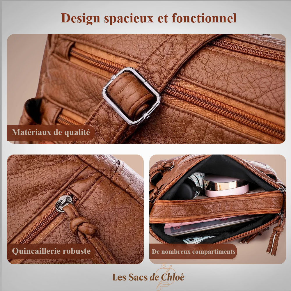 Sac Bandoulière Femme en Cuir — Sophia | Harmonie Classique