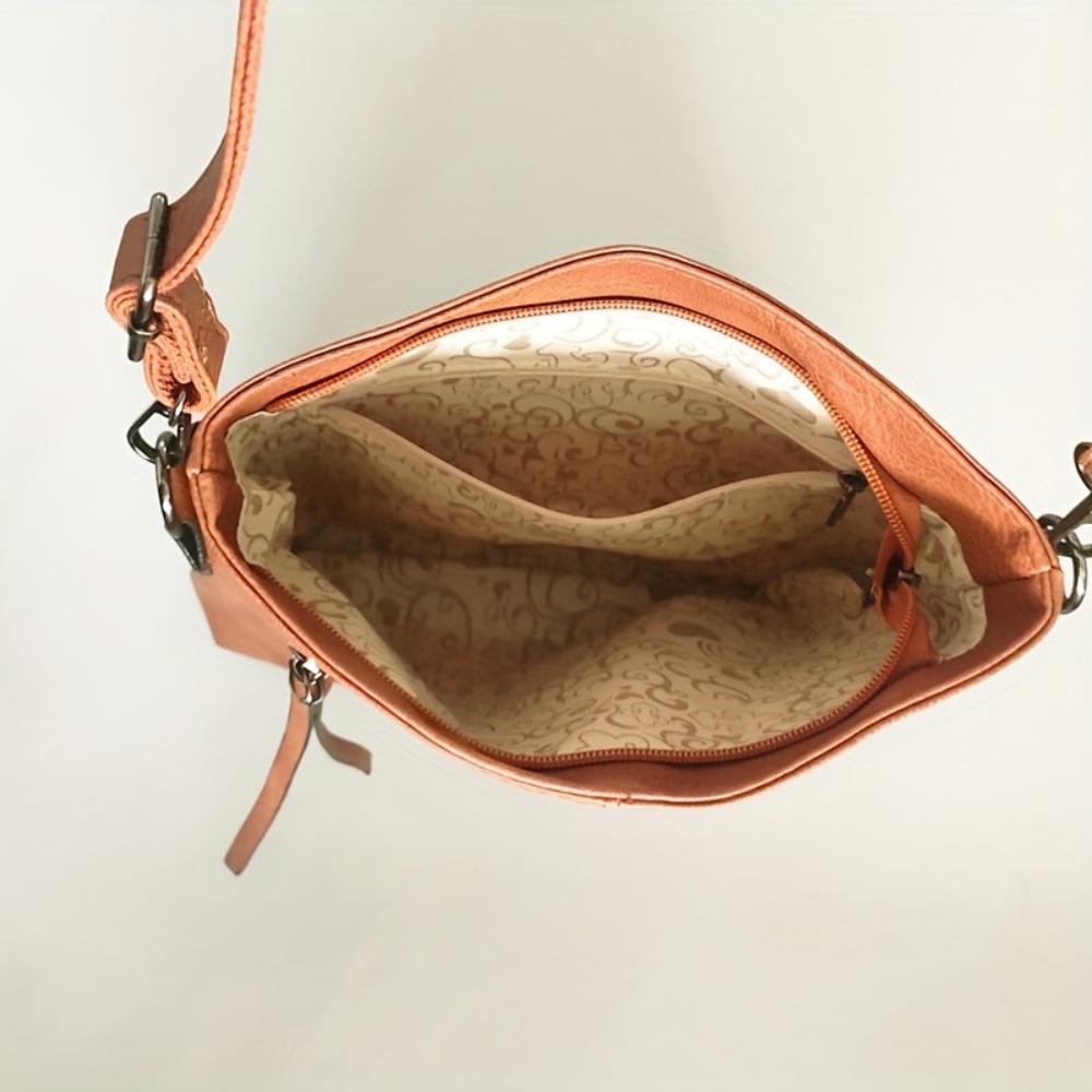 Sac Bandoulière Femme en Cuir Rétro — Lena | Design Carré