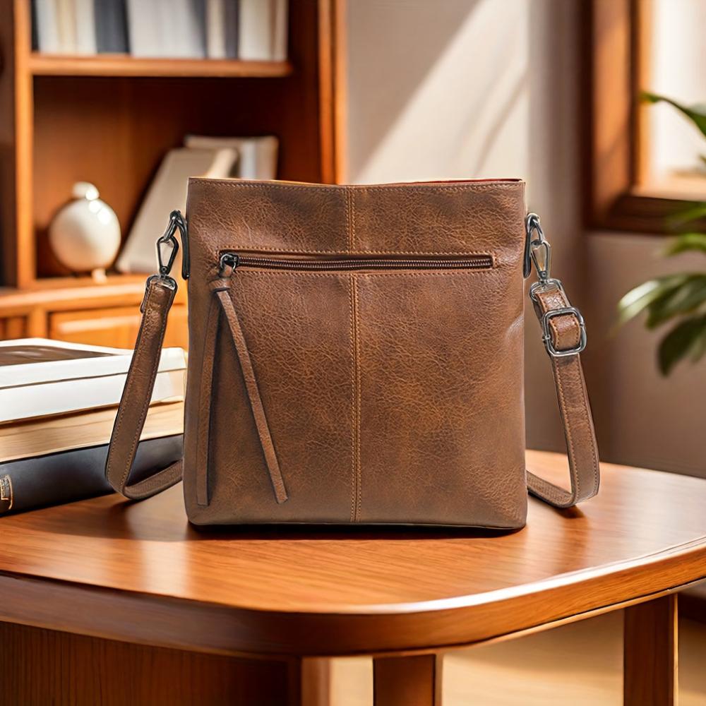 Sac Bandoulière Femme en Cuir Rétro — Lena | Design Carré