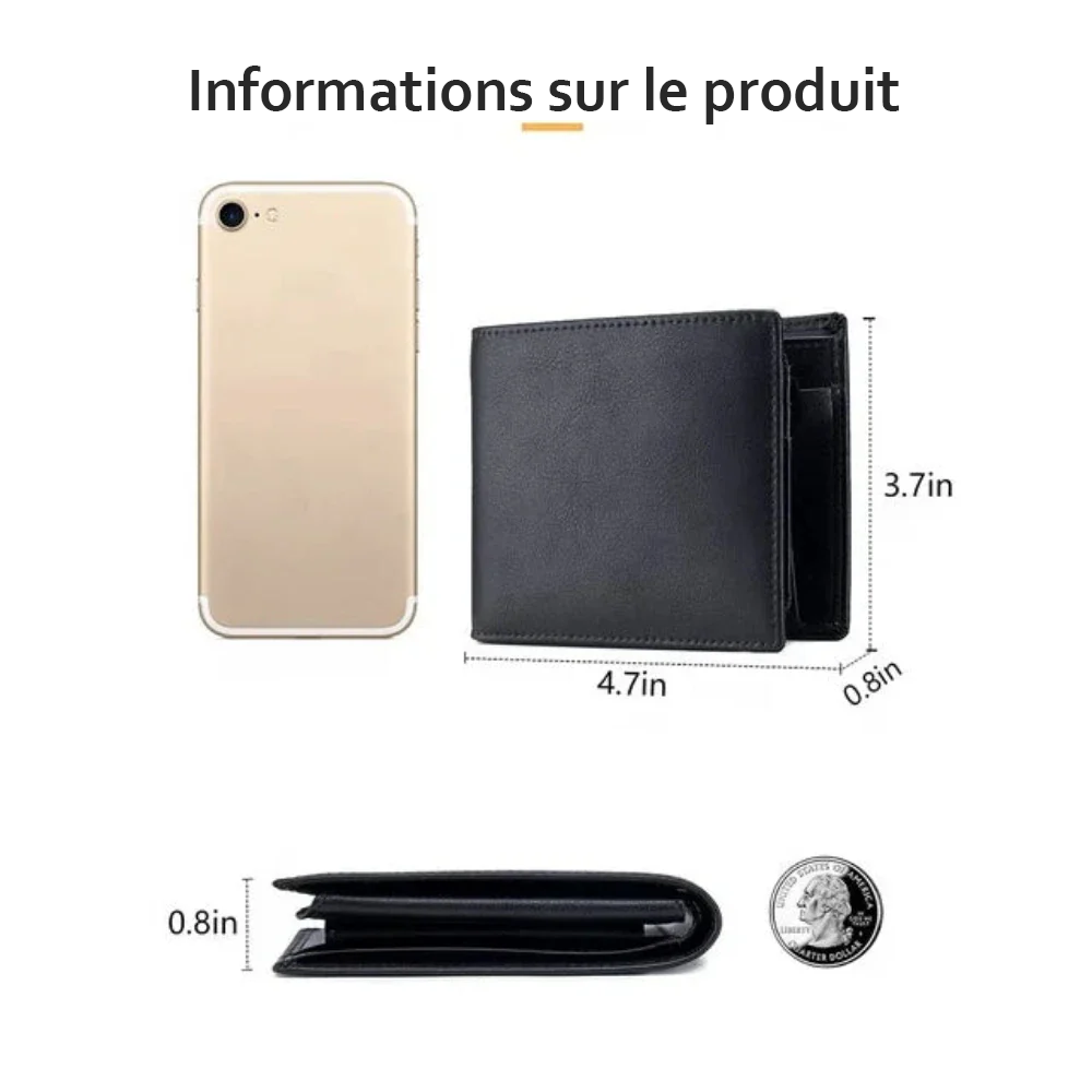 Portefeuille Homme en Cuir Slim RFID — Atlas | Sécurité & Élégance