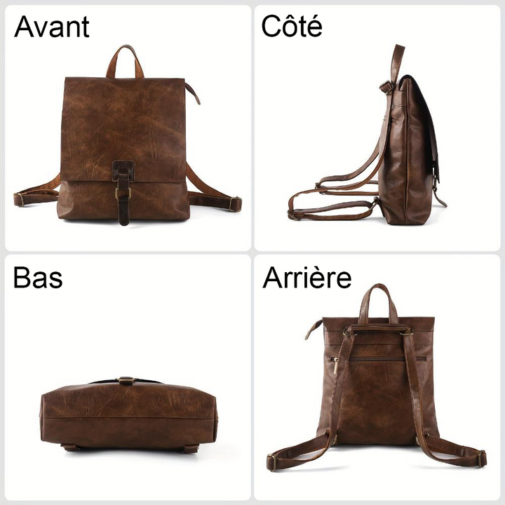 Sac à Dos Femme en Cuir Rétro Multifonctionnel — Harper | Polyvalence