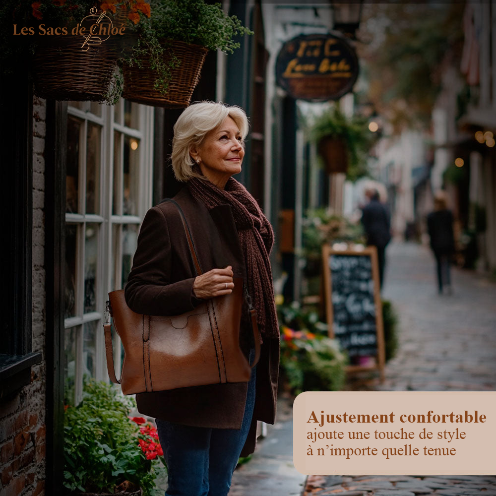 Sac à Épaule Femme en Cuir Vintage — Nicole | Élégance Intemporelle
