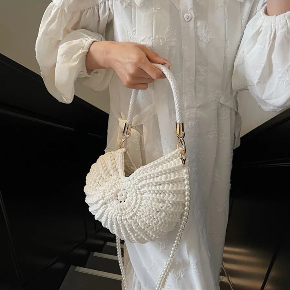 Sac Pochette Femme au Crochet Coquillage — Aphrodite | Plage Bohème