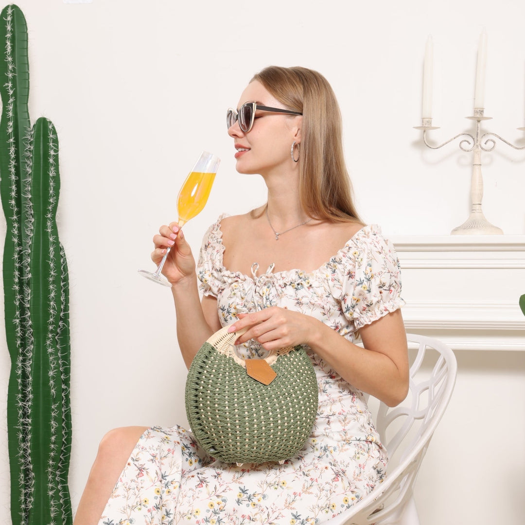 Panier Femme Tressé à la Main — Artémis | Sac Plage Naturel