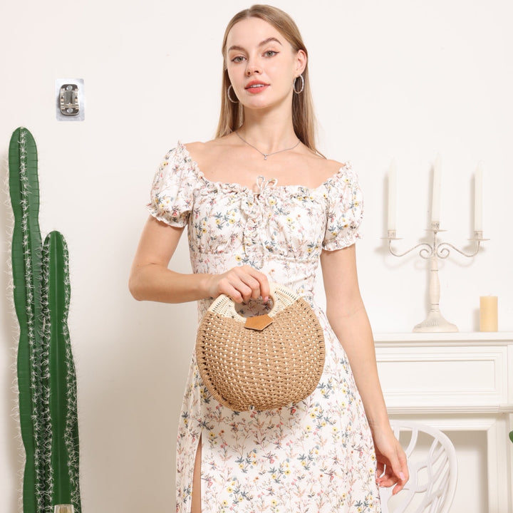 Panier Femme Tressé à la Main — Artémis | Sac Plage Naturel