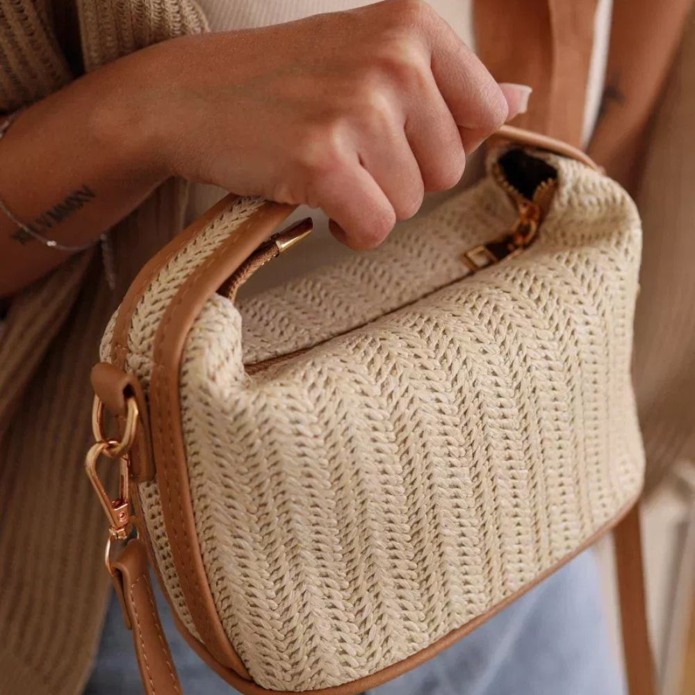 Panier Femme en Paille Tressée — Wendy | Sac Plage Bohème