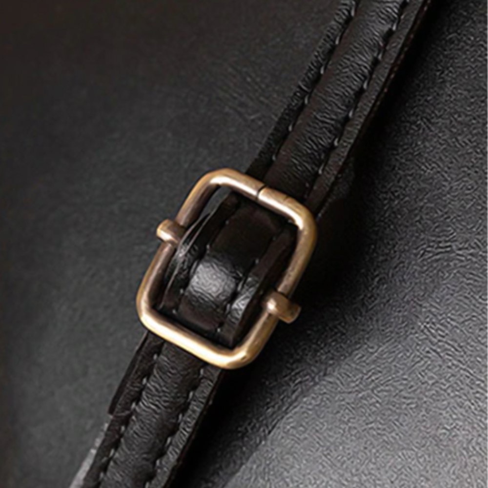 Sac à Main Femme en Cuir Vintage — Fermeture Bouchon Rétro Chic