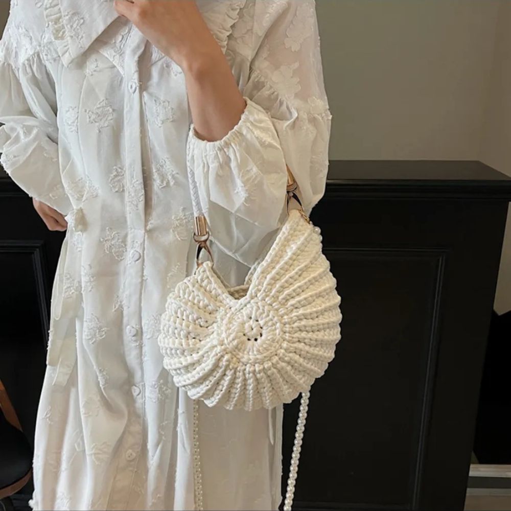 Sac Pochette Femme au Crochet Coquillage — Aphrodite | Plage Bohème