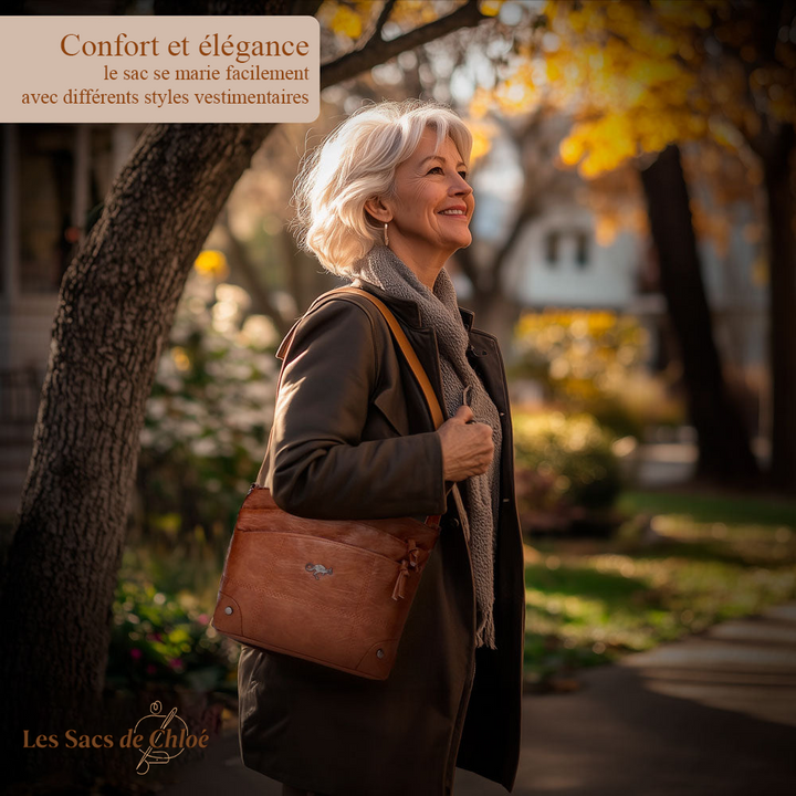 Sac Bandoulière Femme en Cuir — Alina | Design Signature