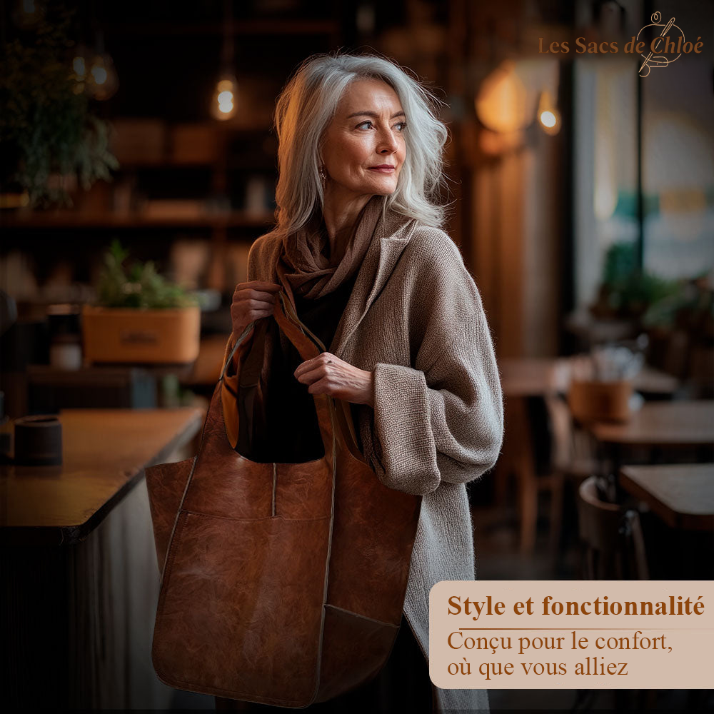 Sac Cabas Femme en Cuir Vintage — Laura | Attrait Intemporel