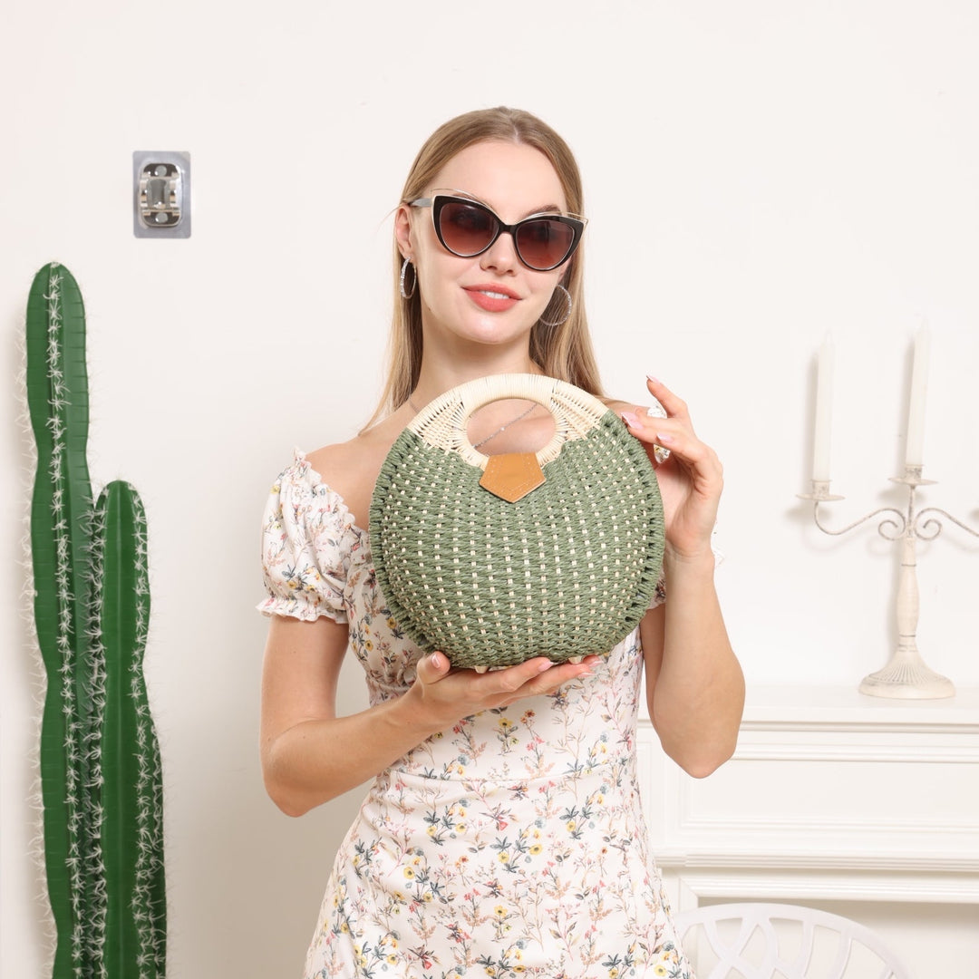 Panier Femme Tressé à la Main — Artémis | Sac Plage Naturel