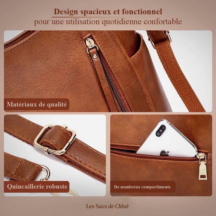 Sac à Épaule Femme en Cuir Luxe — Blanche | Élégance Quotidienne