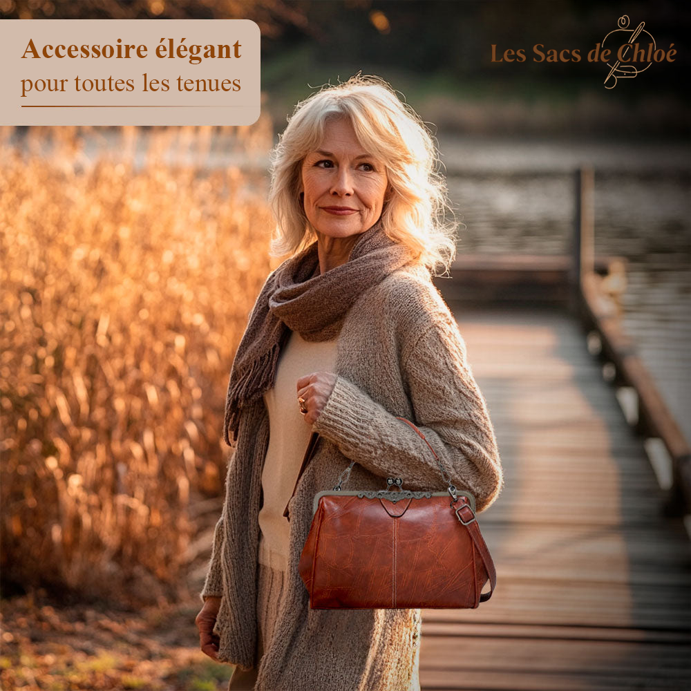 Sac à Épaule Femme en Cuir Vintage — Johanna | Charme Classique