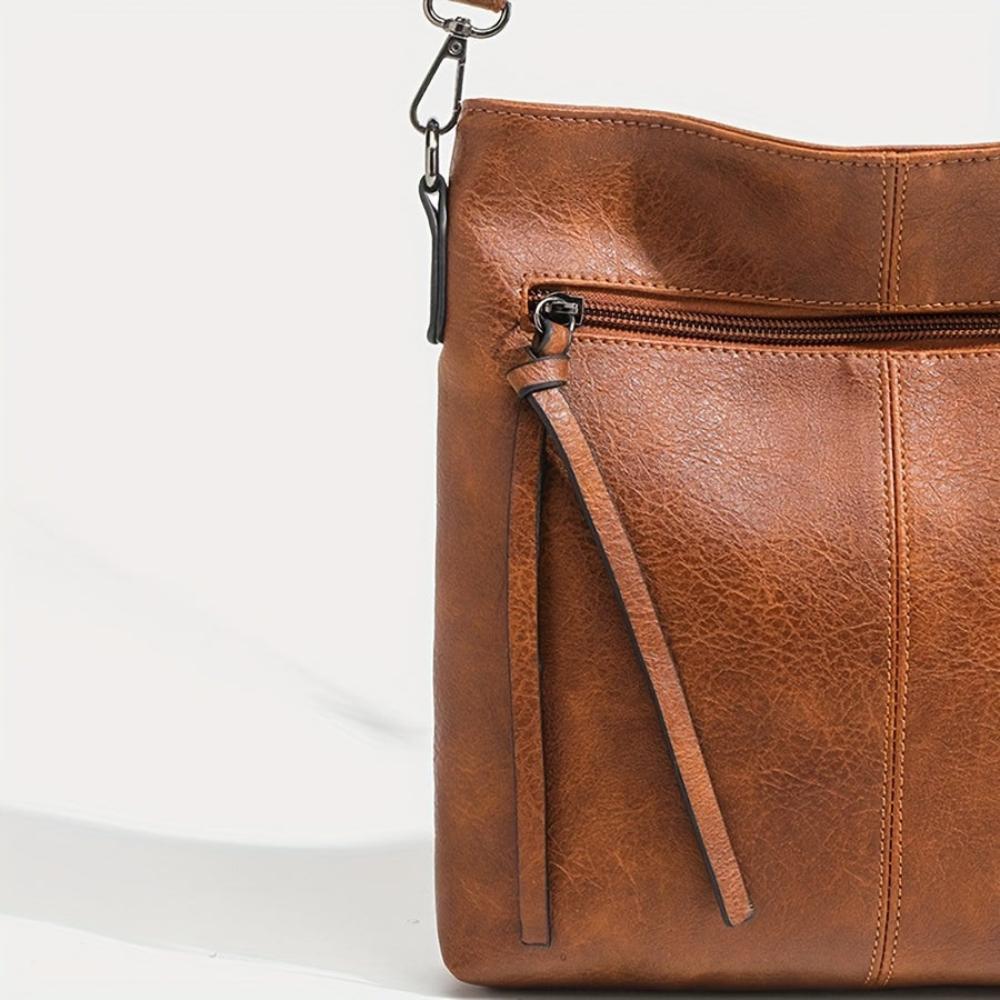 Sac Bandoulière Femme en Cuir Rétro — Lena | Design Carré