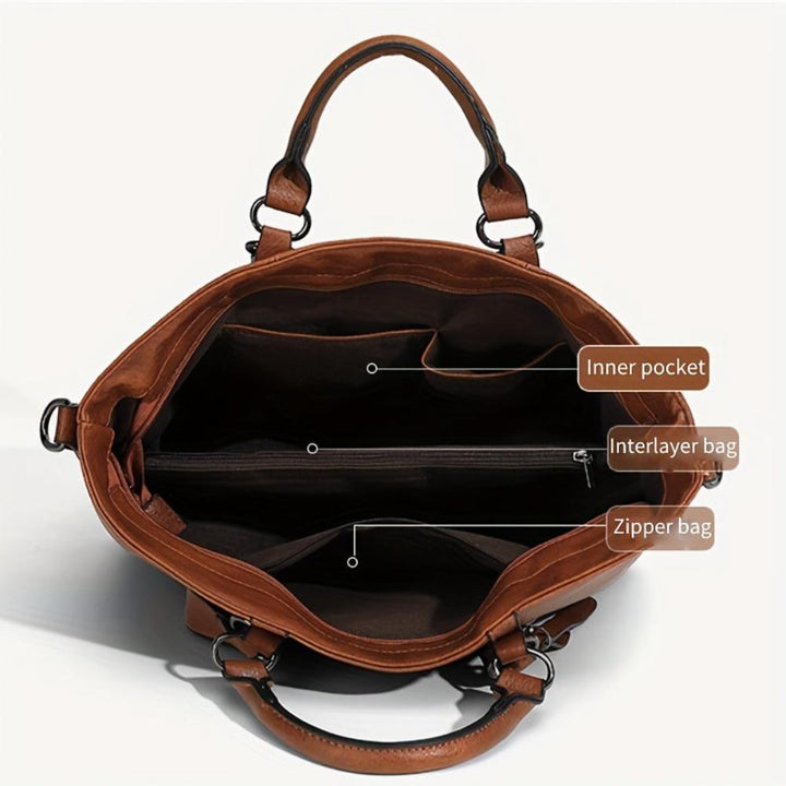 Sac Cabas Femme en Cuir Vintage — Charlotte | Élégance Classique