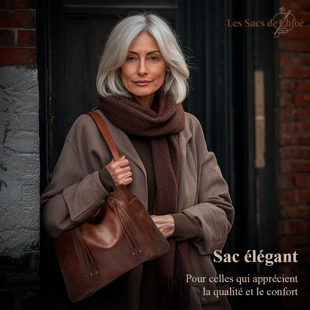 Sac à Épaule Femme en Cuir Luxe — Blanche | Élégance Quotidienne