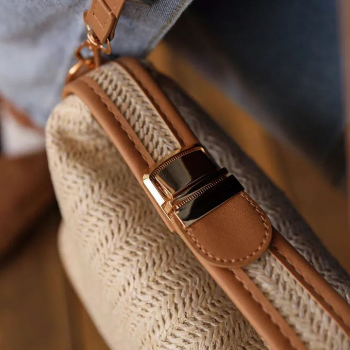 Panier Femme en Paille Tressée — Wendy | Sac Plage Bohème
