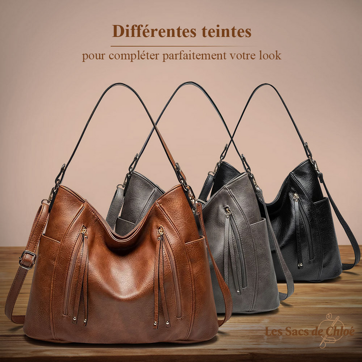 Sac à Épaule Femme en Cuir Luxe — Blanche | Élégance Quotidienne