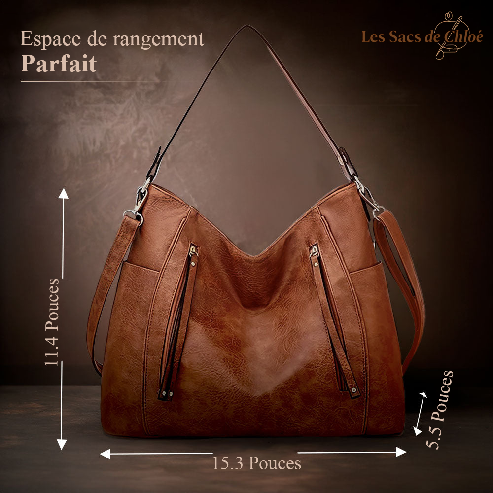 Sac à Épaule Femme en Cuir Luxe — Blanche | Élégance Quotidienne