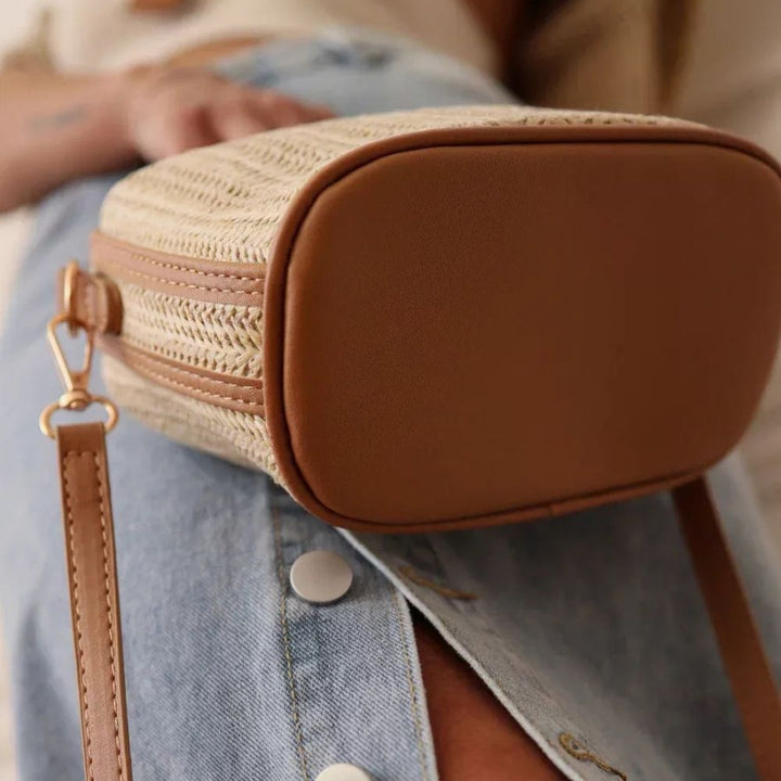 Panier Femme en Paille Tressée — Wendy | Sac Plage Bohème