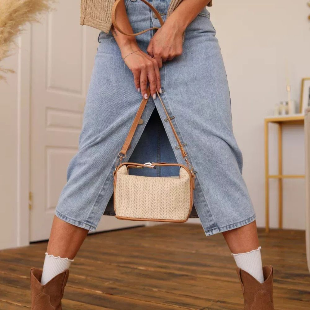 Panier Femme en Paille Tressée — Wendy | Sac Plage Bohème