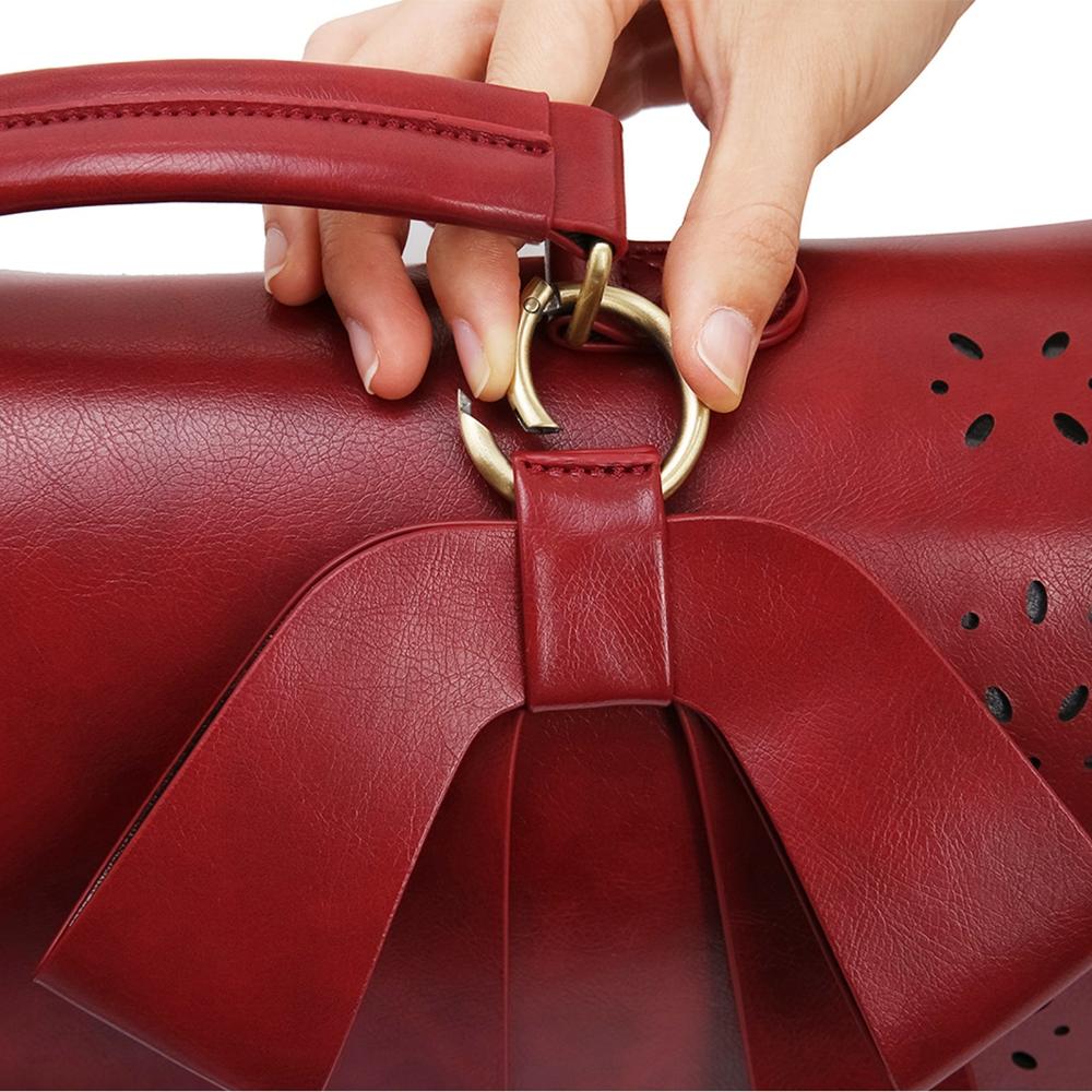 Sac à Épaule Femme en Cuir Chic — Nœud Papillon Élégant