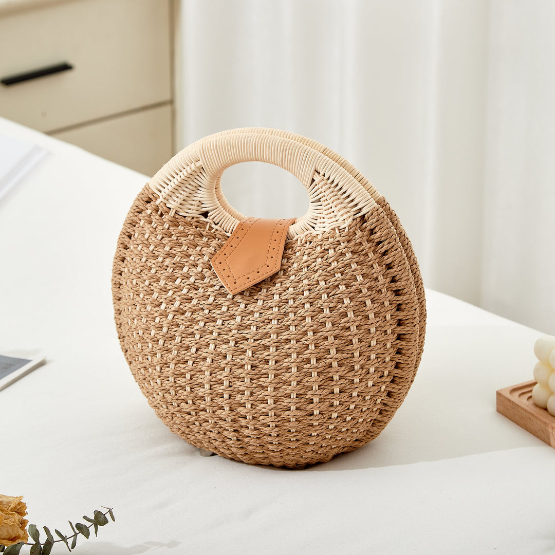 Panier Femme Tressé à la Main — Artémis | Sac Plage Naturel