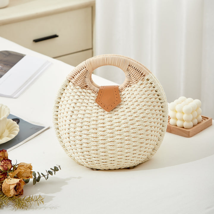 Panier Femme Tressé à la Main — Artémis | Sac Plage Naturel
