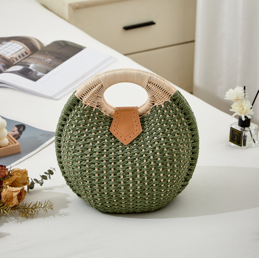Panier Femme Tressé à la Main — Artémis | Sac Plage Naturel