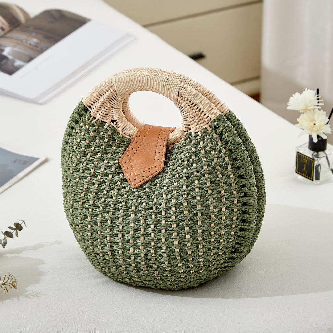 Panier Femme Tressé à la Main — Artémis | Sac Plage Naturel