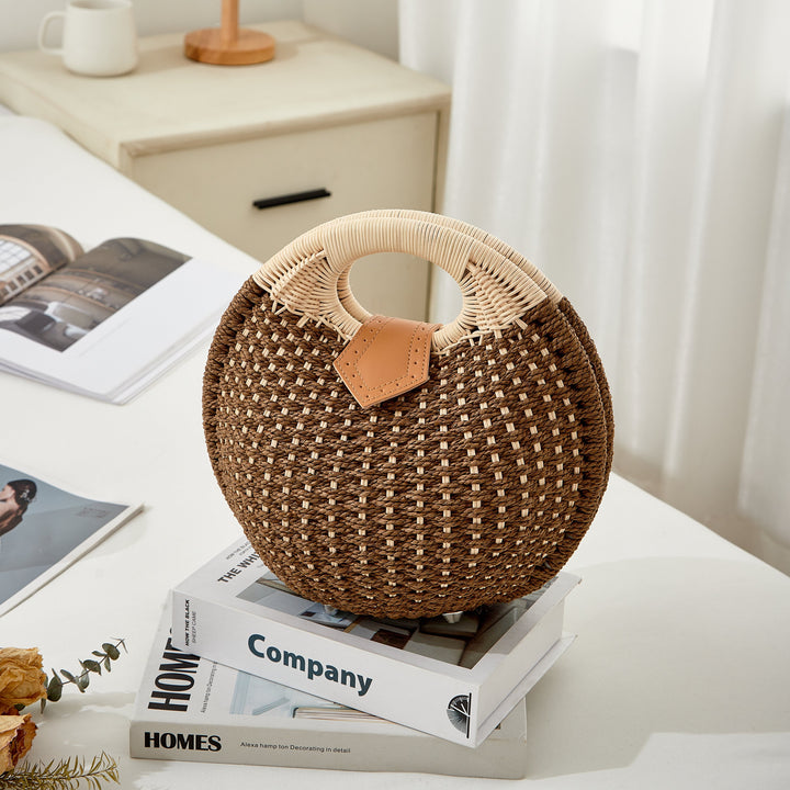 Panier Femme Tressé à la Main — Artémis | Sac Plage Naturel