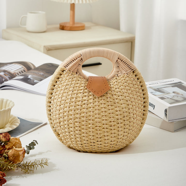 Panier Femme Tressé à la Main — Artémis | Sac Plage Naturel