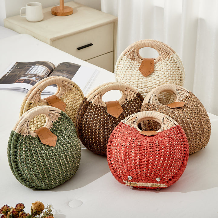 Panier Femme Tressé à la Main — Artémis | Sac Plage Naturel