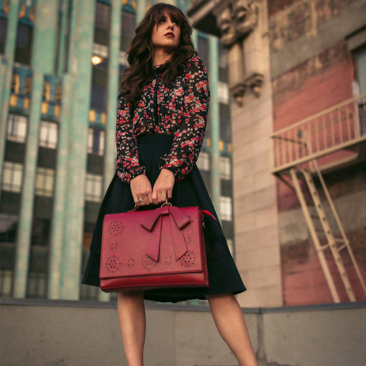 Sac à Épaule Femme en Cuir Chic — Nœud Papillon Élégant