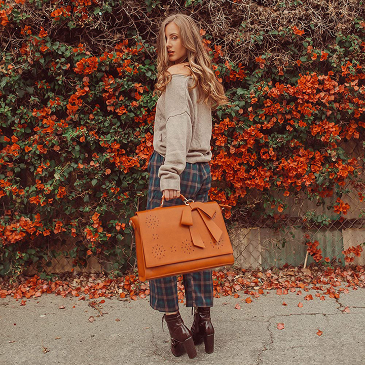 Sac à Épaule Femme en Cuir Chic — Nœud Papillon Élégant