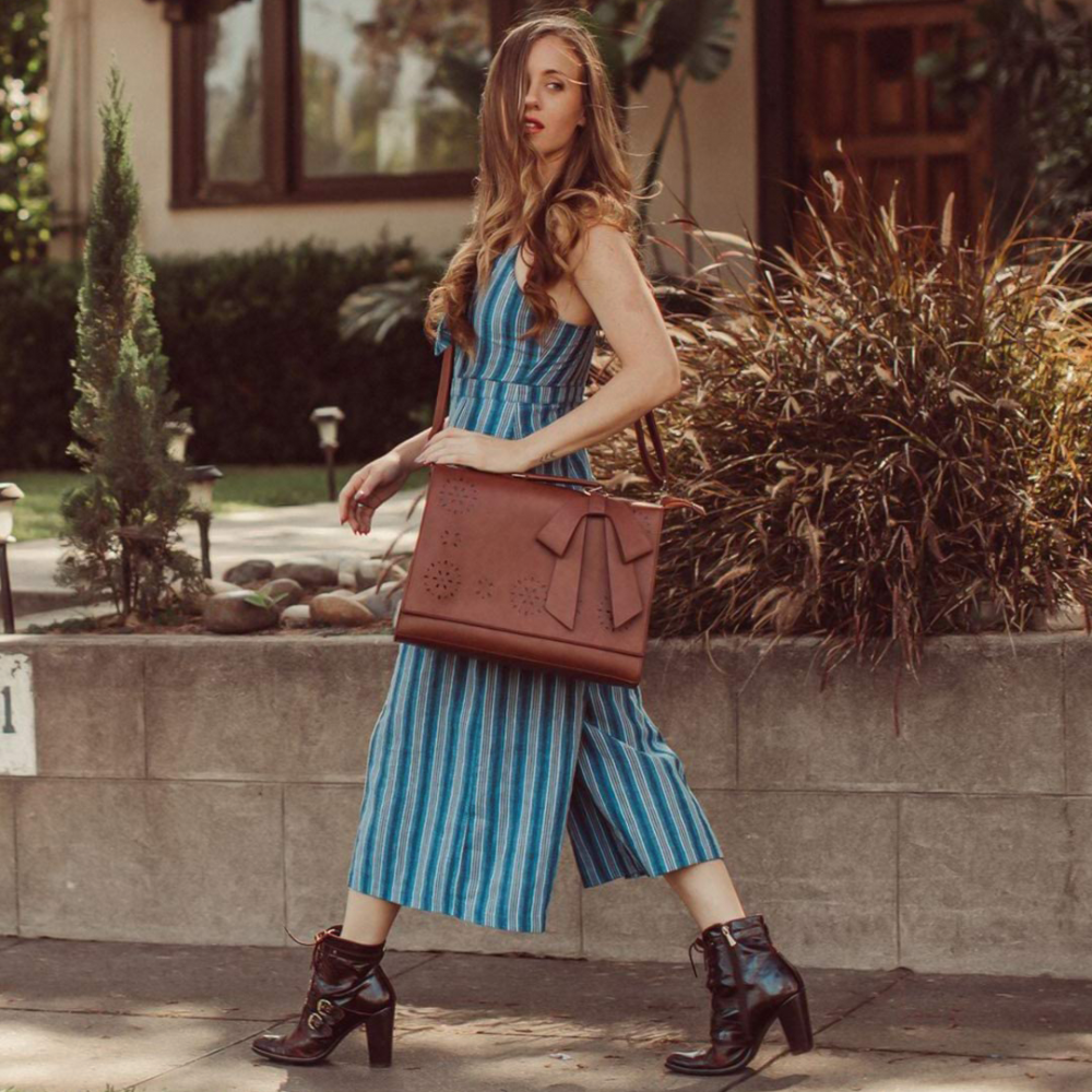 Sac à Épaule Femme en Cuir Chic — Nœud Papillon Élégant