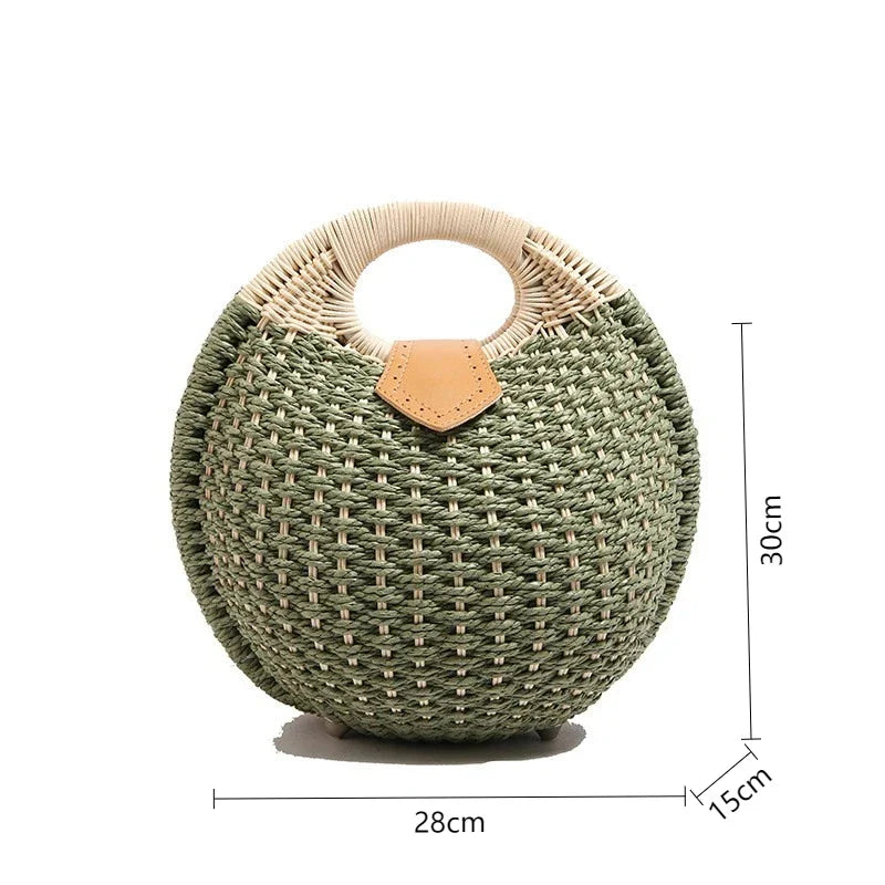 Panier Femme Tressé à la Main — Artémis | Sac Plage Naturel