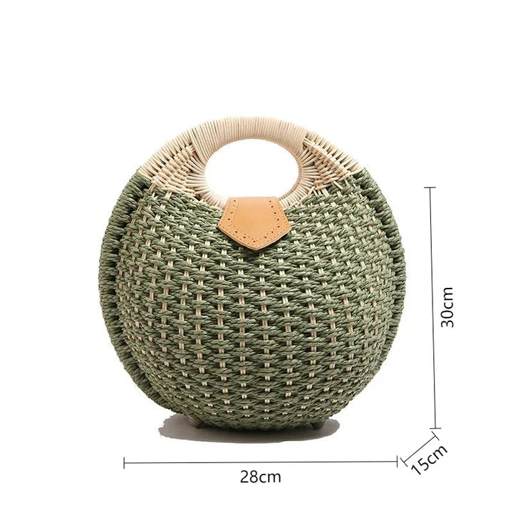 Panier Femme Tressé à la Main — Artémis | Sac Plage Naturel
