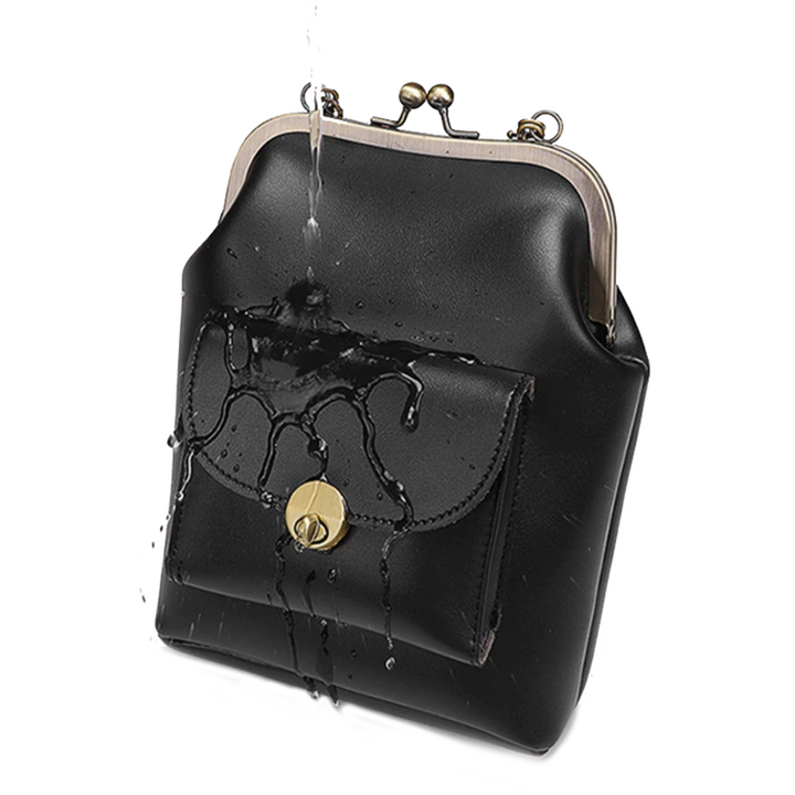 Sac à Main Femme en Cuir Vintage — Fermeture Bouchon Rétro Chic