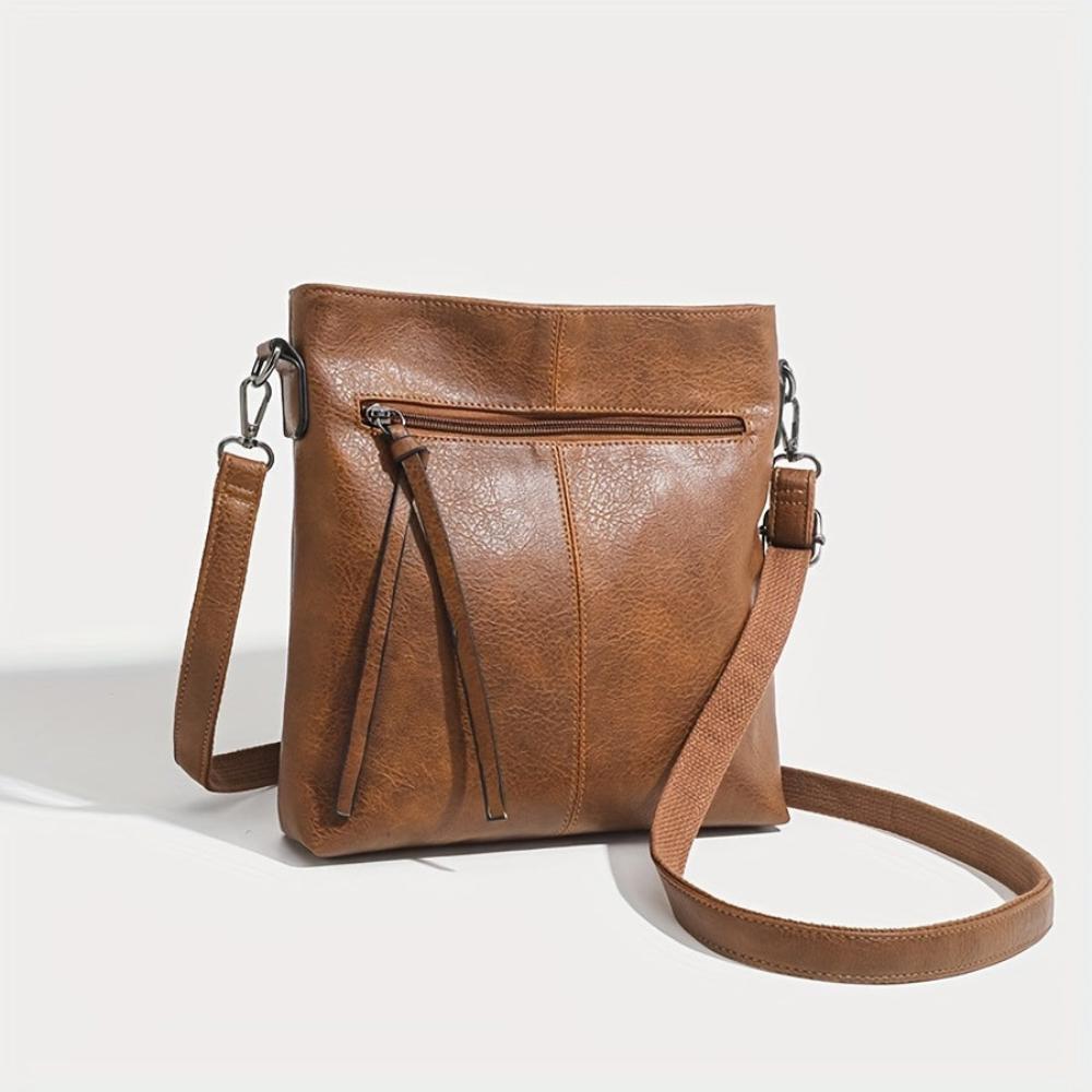 Sac Bandoulière Femme en Cuir Rétro — Lena | Design Carré